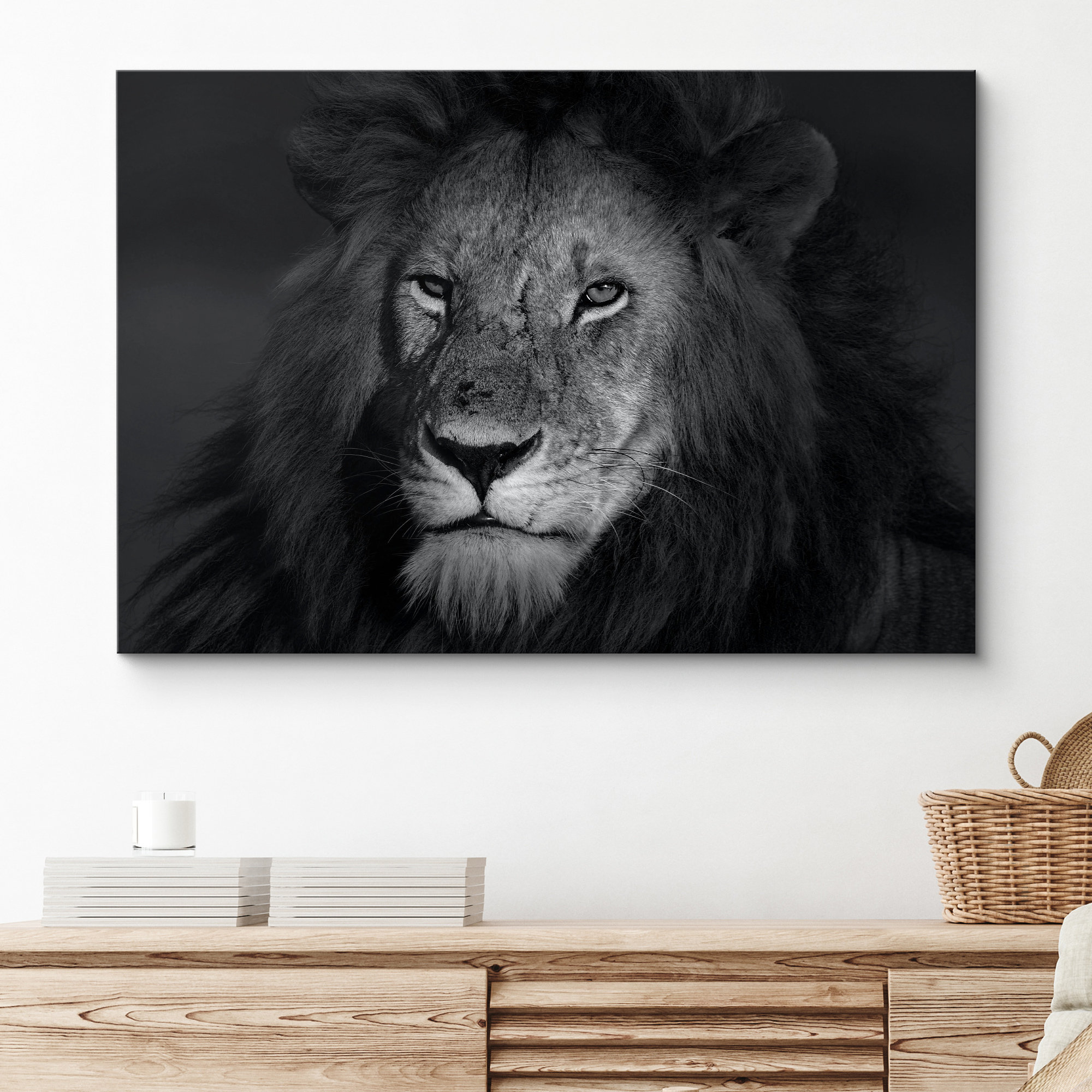 SIGNLEADER Profile Of Lion Head On Canvas Print | Wayfair