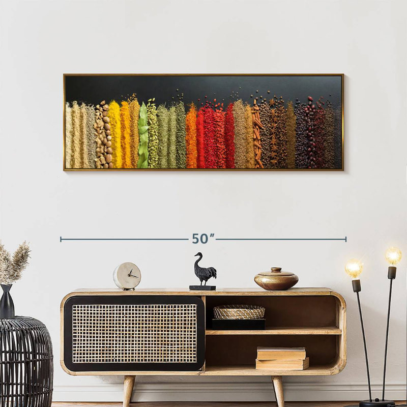 Chromatic Spices, Floating Frame Gold, 49" X 17"