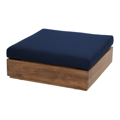 Repose-pieds d'extérieur en teck Pacific avec coussin Sunbrella