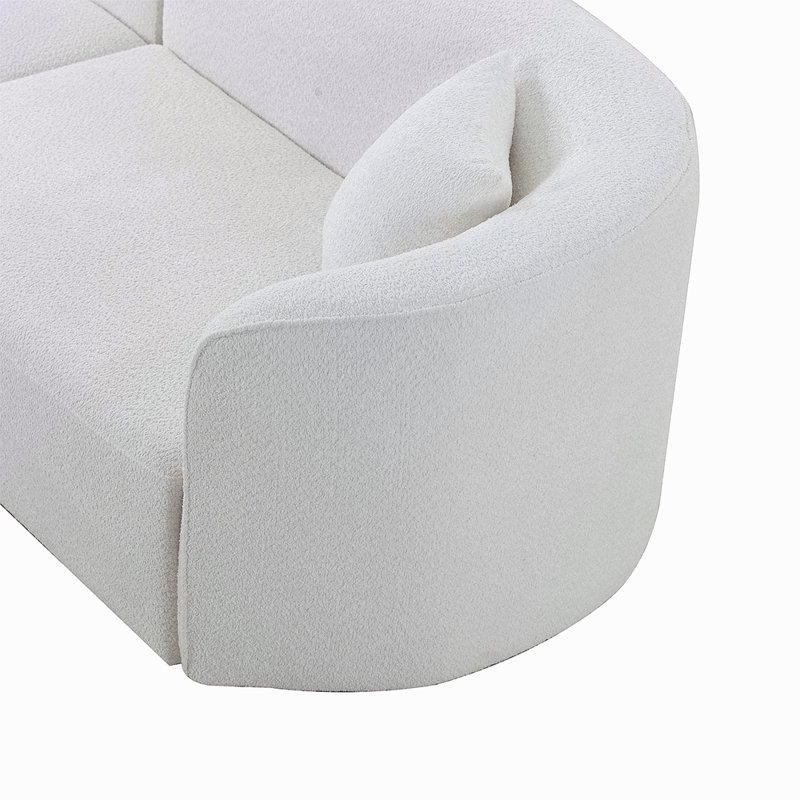 Ensemble de canapé de luxe 2 pièces de style moderne avec dossier courbé et méridienne, canapé modulaire faisant face à la gauche, canapé Boucle