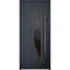 Porte avant en acier pré-suspendue à l'avant / deux inserts anthracite / inoxydable 6501 simples modernes peints - l 36 po x H 80 po -Ins droite-111444862