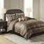 Édredon 7 pièces pour très grand lit - brun / or, touche luxueuse avec détails surpiqués
