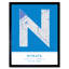 Niigata Japan City Map Blue - Single Picture Frame Typography