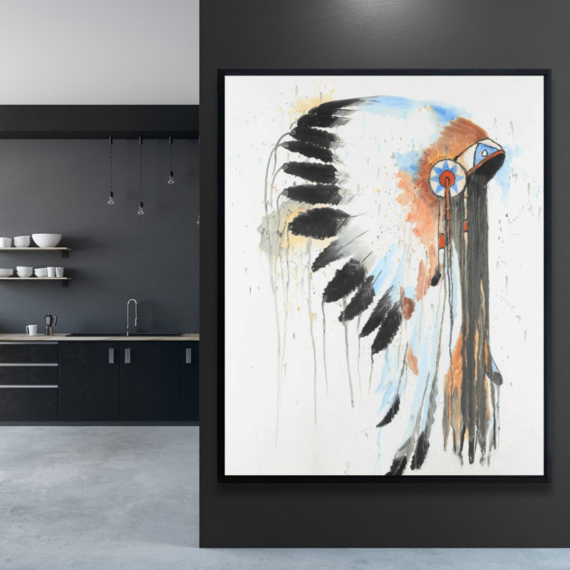 Indian War Bonnet Print On Canvas