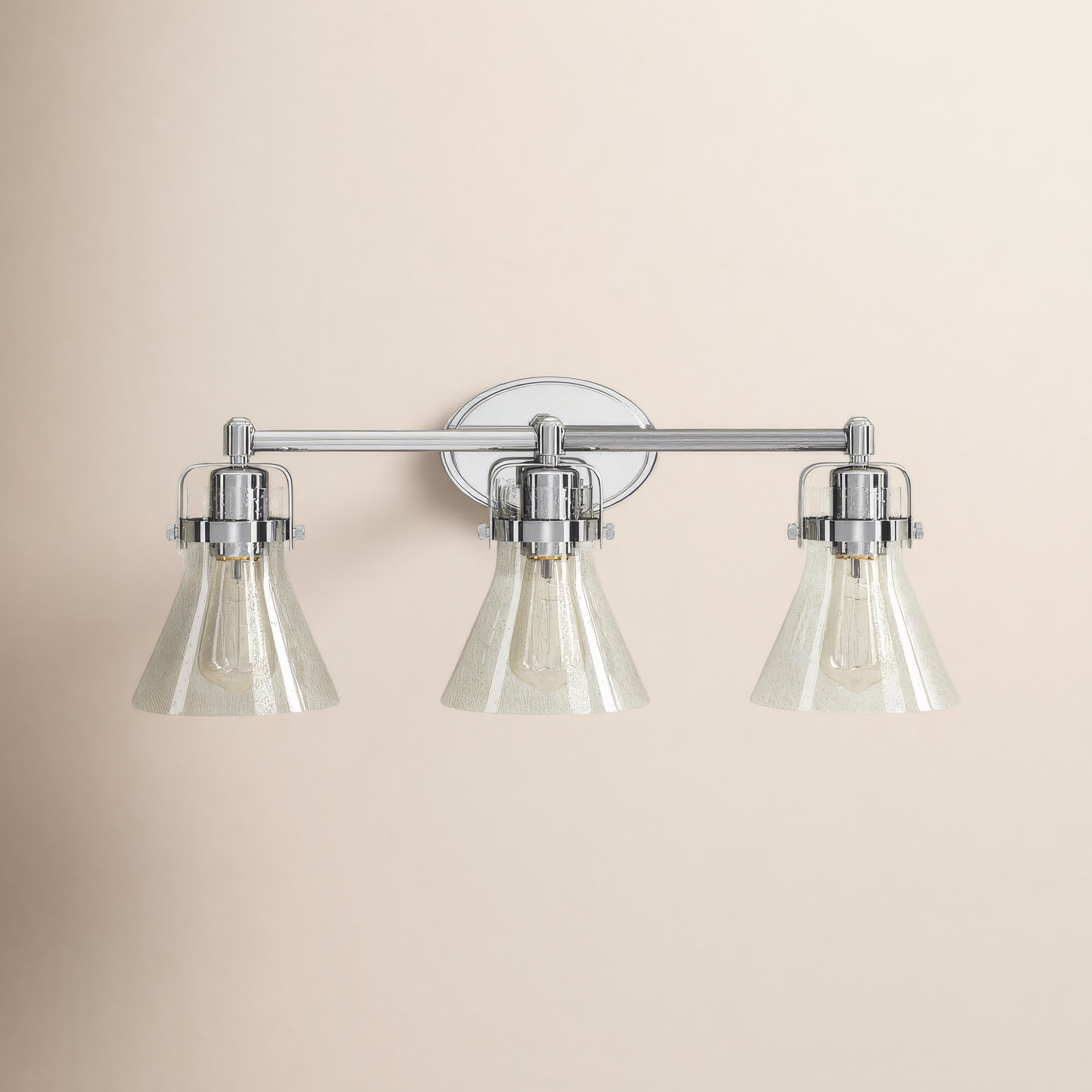 Urbana Seeded Dimmable Vanity Light, Yes, 3, Polished Chrome