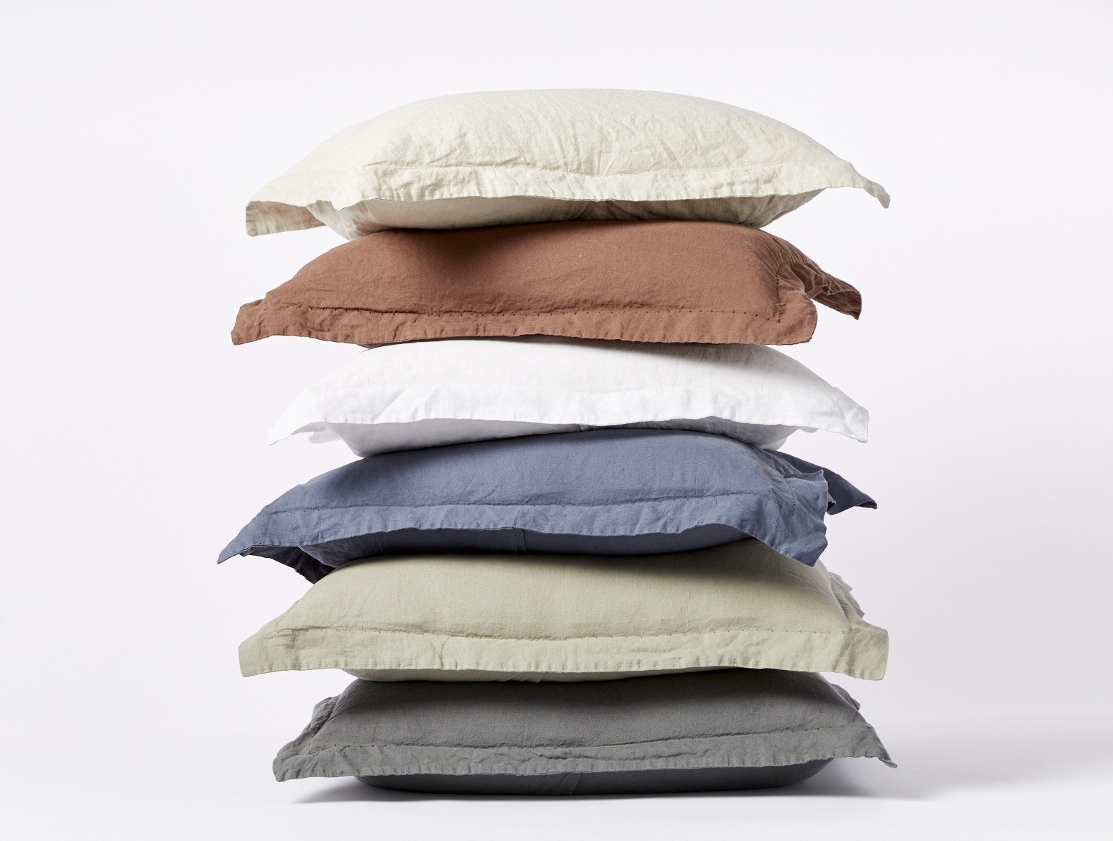 Organic Relaxed Linen Shams, Alpine White, King