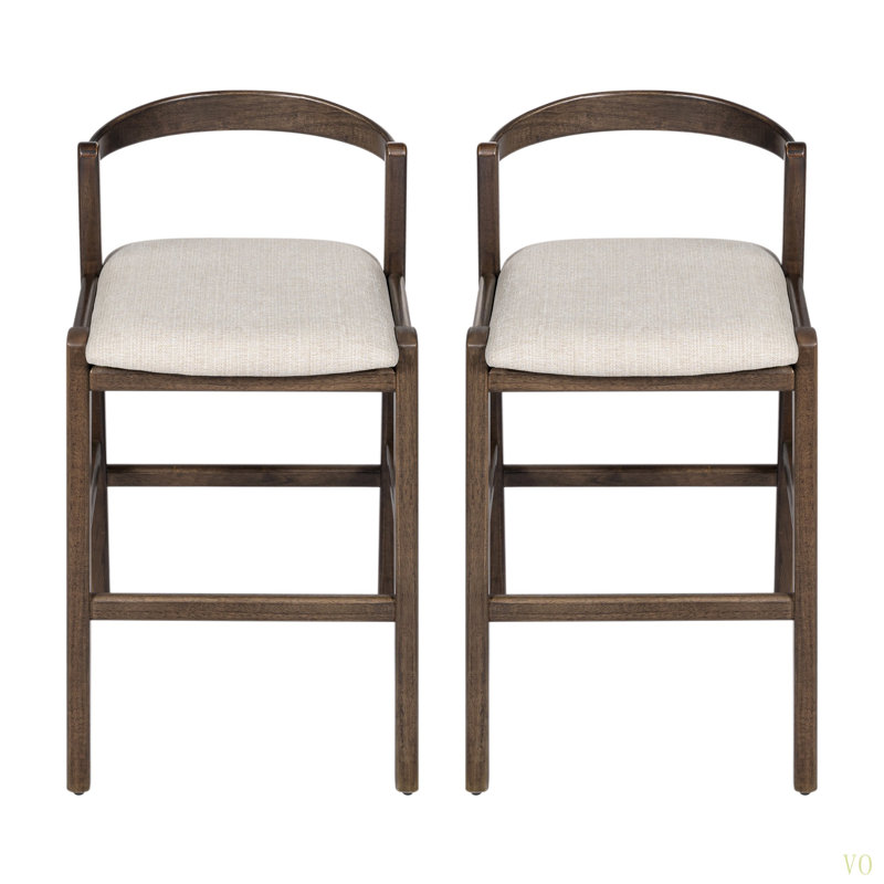 Ensemble de 2 tabourets de bar Balembour, Marron foncé