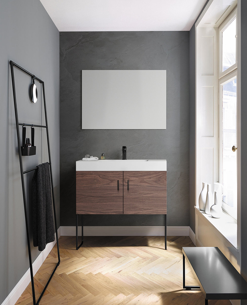 Keena 36" Cedar Single Bathroom Vanity, Walnut