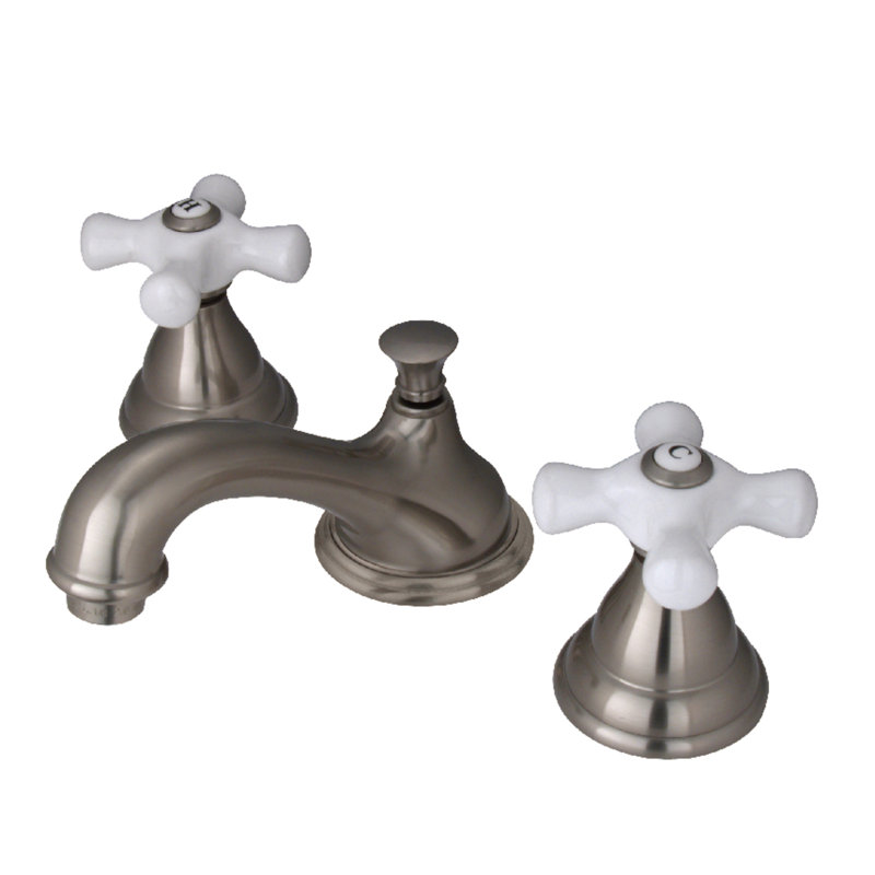 Robinet de salle de bain espacé à 2 poignées et 3 poignées Kingston, Nickel brossé