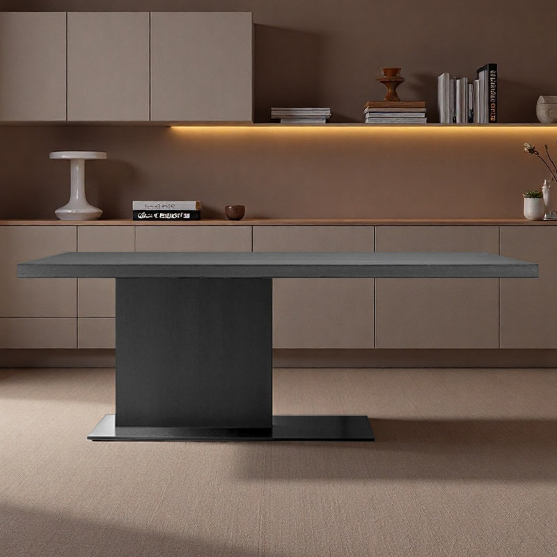 Rectangular simple desk for office or home use, 29.53" H x 78.74" W x 35.43" D, Black