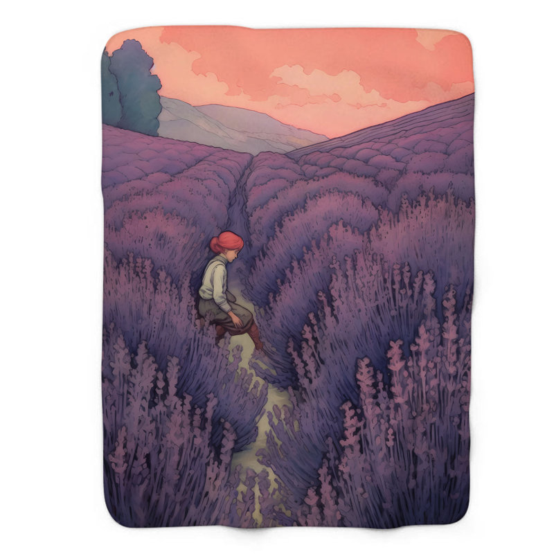 Jeté lilas Meadow - jeté en sherpa de qualité supérieure 1 pièce, L 50 po x L 60 po