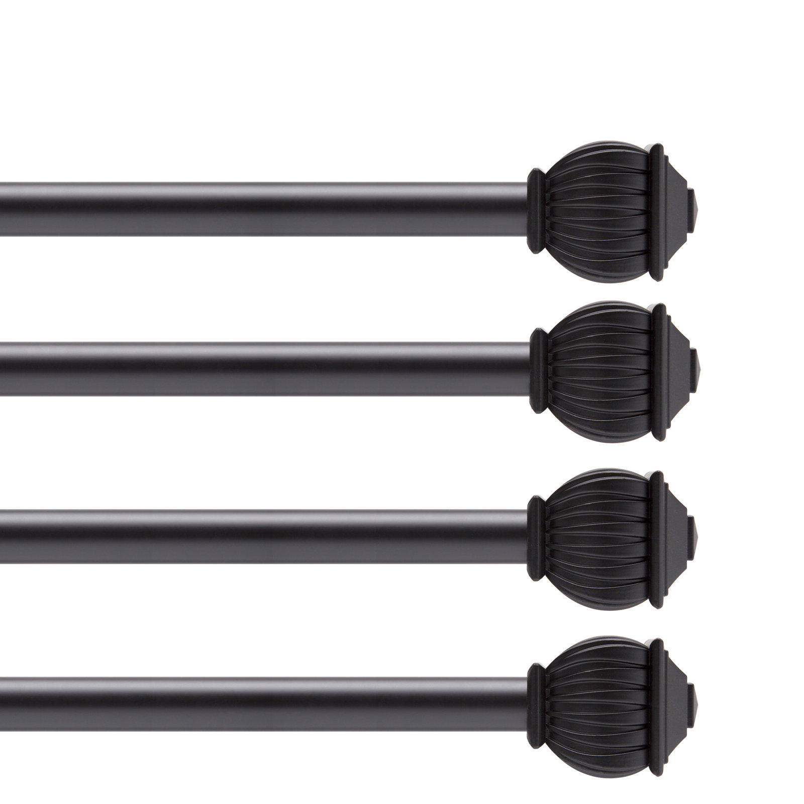 Lowri Beckett Standard Curtain Rod, Black, 48" - 86"