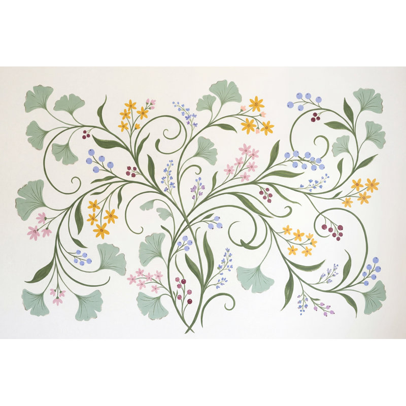 Décoration murale amovible sur fond blanc, Non tissé, 120 po x 96 po