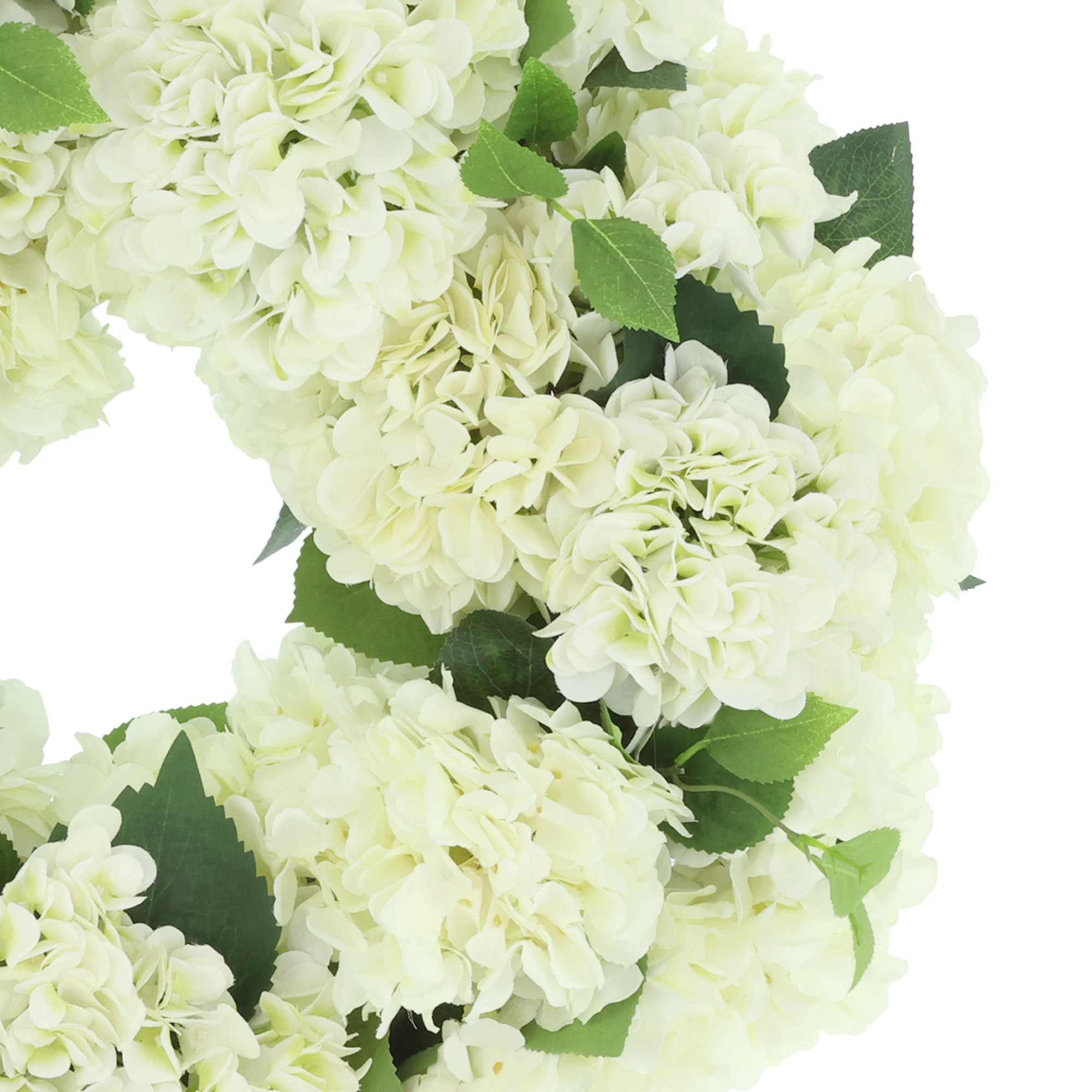 26" Faux Hydrangea Wreath, White