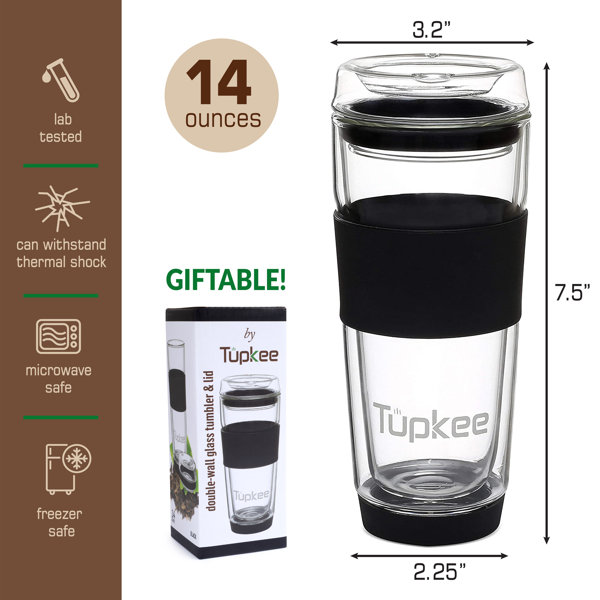 Tulip Glass Can Trendy Glass Can Gift Floral Iced Coffee Cup 16oz Glass Cup  With Bamboo Lid and Straw Customized Glass Can 