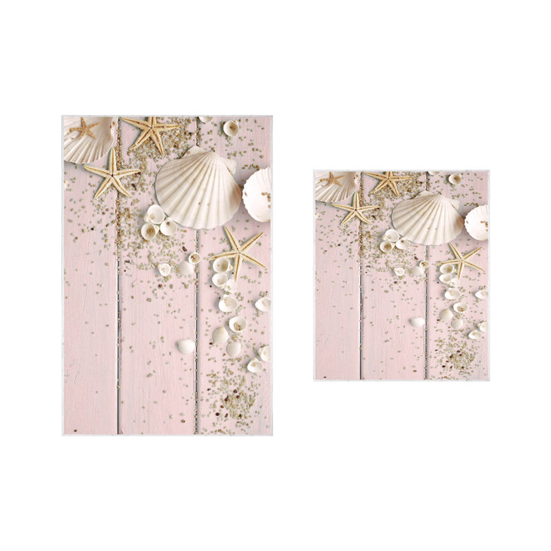 Ensemble 2 tapis de bain, Rose / jaune