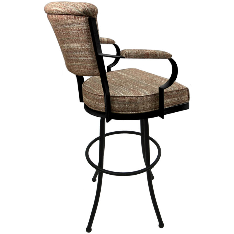Très grand tabouret pivotant de 34 po Kiahna, Noir, Watusi garance