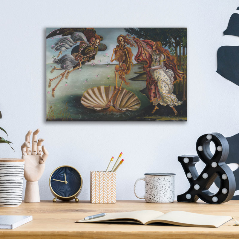 «Skelly on the Half Shell» par Marie Marfia, art mural en verre acrylique, H 12 po x l 16 po x P 0,13 po