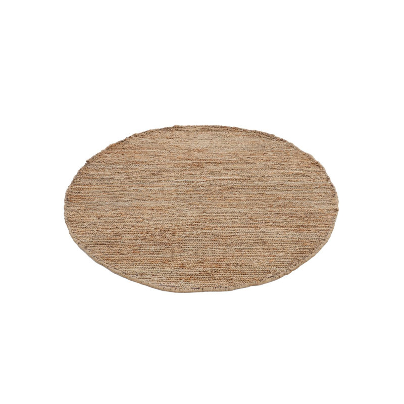 Nala Handwoven Nature Jute Beige Rug, Round 60cm