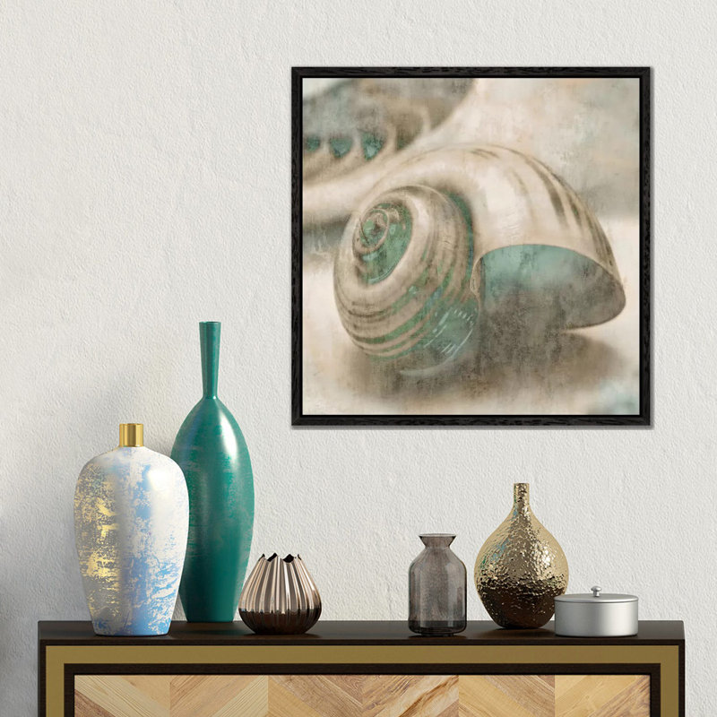 Coastal Gems II by John Seba - Print on Canvas, 45.72 cm H x 45.72 cm W, Black Floater Framed
