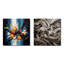 «Geometric Illusions - Abstract Shapes Square Collage», ensemble de 2-722638860-722638861