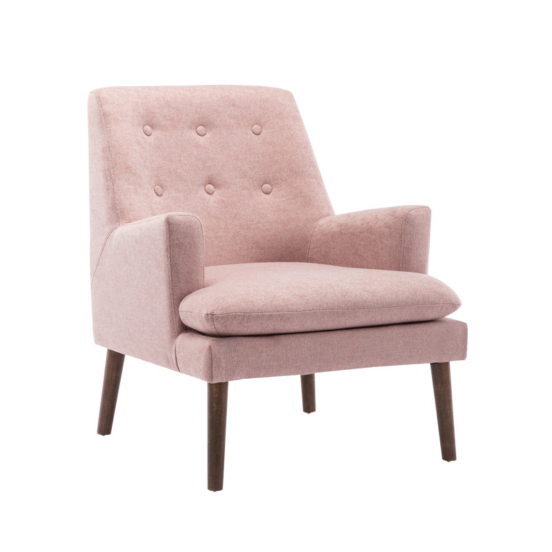 Fauteuil capitonné large de 28 po Cainaan, Rose