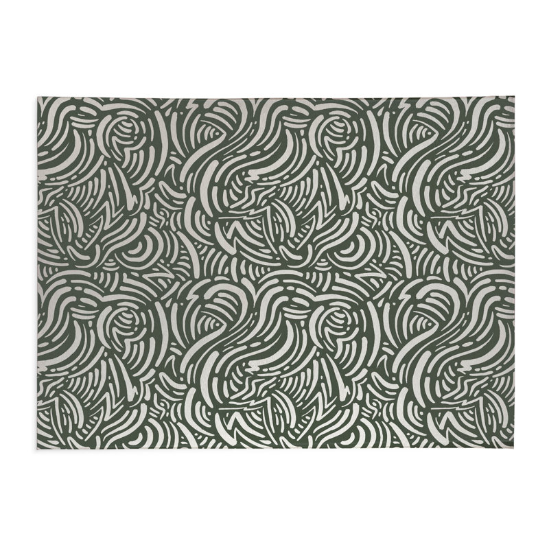 Tapis de cuisine Cozy Swirl, Chimichurri, Rectangle 5 pi x 7 pi