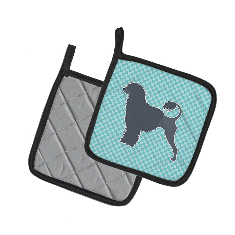 Pochon à damier pour chien d’eau portugais Winston porter, Bleu