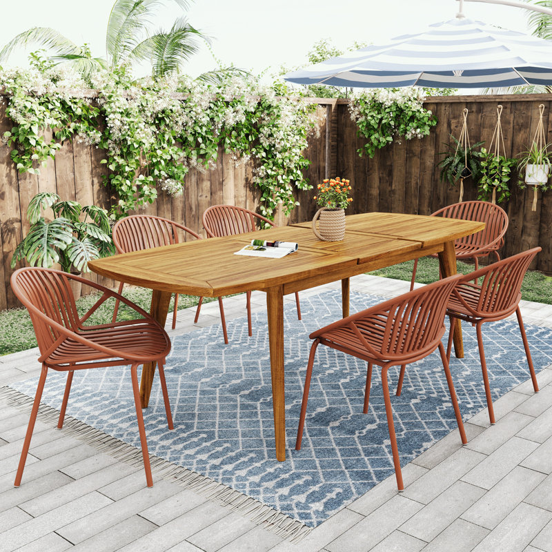 Ensemble repas 7 pièces Amedee, Orange