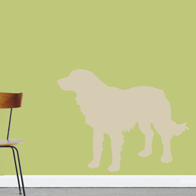 Décalcomanie murale silhouette de golden retriever Turnbow