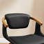 Chaise de salle à manger rembourrée en similicuir noir et brun foncé-1123853814