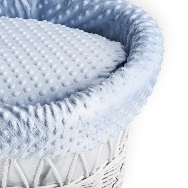 Dimple Wicker Moses Basket, Blue