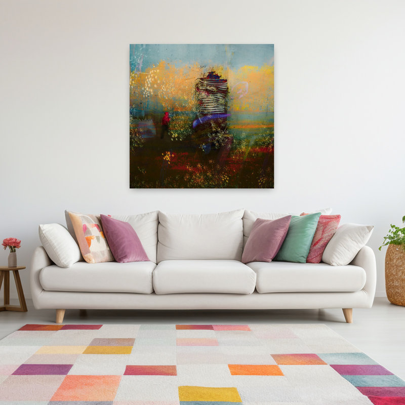 «Sophia's Garden», art mural contemporain abstrait, H 48 po x l 48 po