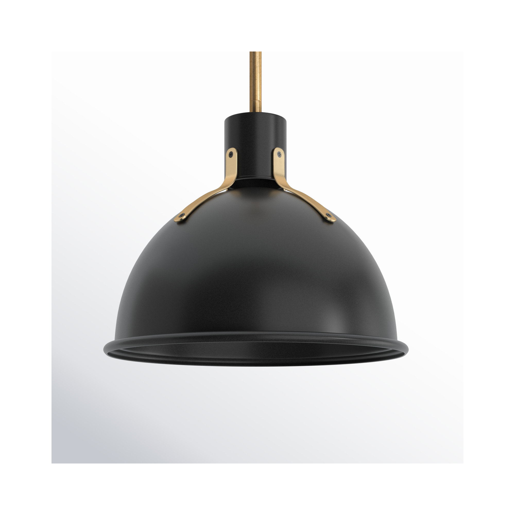 Clendon Single Light Dimmable Pendant, Satin Black, Satin Black, 17" H x 20" W x 20" D