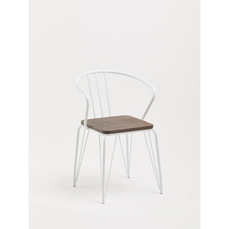 Wolfsberg 46cm H Metal Windsor Back Side Chair, Brown/White