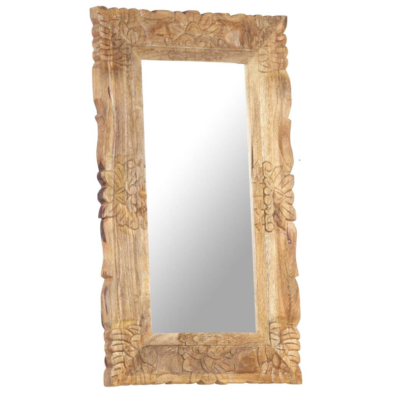 Cummins Wood Flat Wall Mirror, 80 cm H x 50 cm W, Brown
