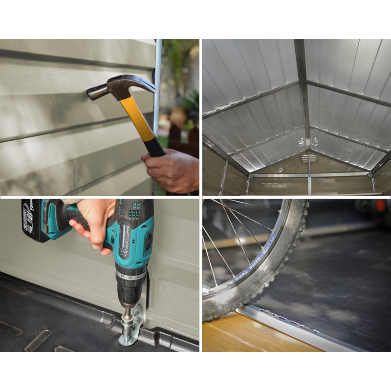 Tan Polycarbonate and Aluminum Outdoor Storage Shed