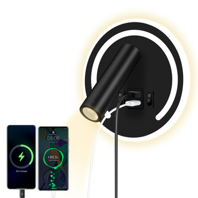 Wall-Mounted Rotating Bedside Lamp