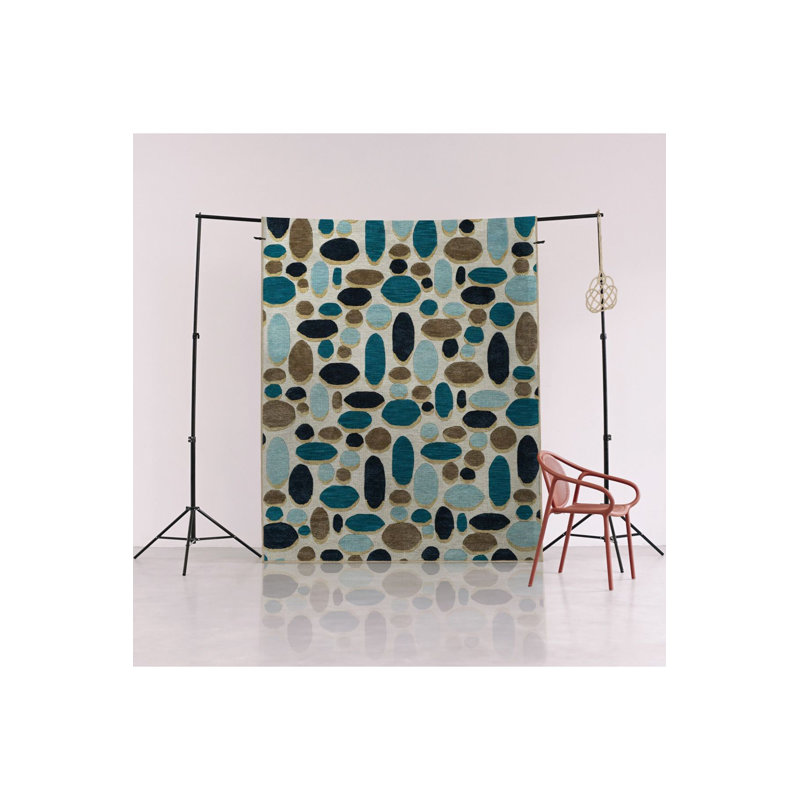 Beige Multicolor Abstract Mixed Shape Pattern Creative Modern Decorative Rug Machine Washable, Rectangle 4'7" x 6'7"
