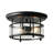 11.8" 2-Light Flush MountLighting, Matte Black, Clear Glass Shade