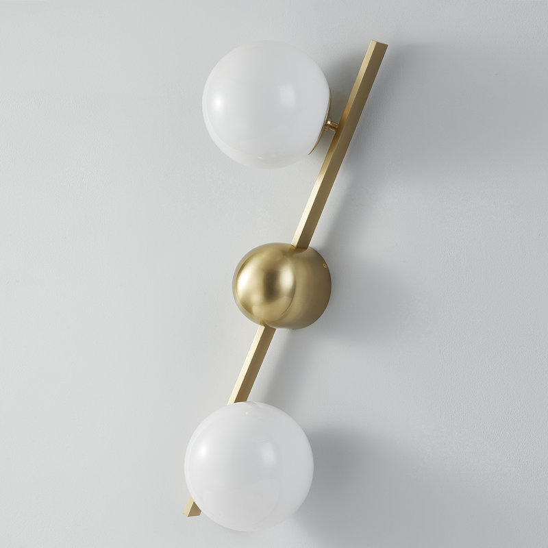 2 - Light Armed Sconce, Aged Brass