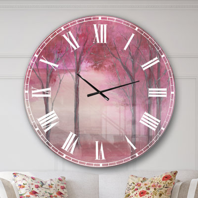 Rose forêt - horloge murale