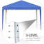 3 X 3m Garden Pop Up Gazebo, Height Adjustable Marquee Party Tent, 210d Silver Coated Oxford Canopy, Powder Coated Steel Frame, 4 Guy Ropes & 8 Ground Stakes, Portable Carry Bag, Wedding Outdoor Shelter, Blue