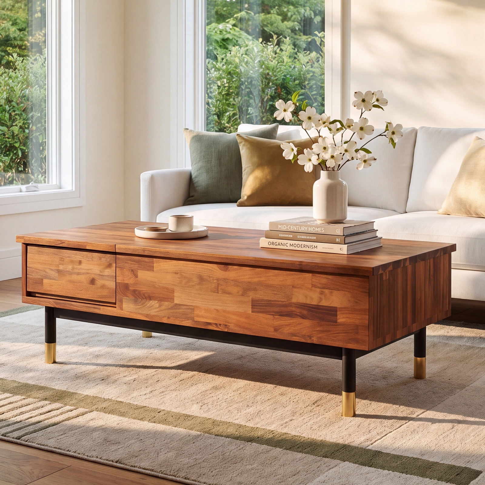 Dakota Solid Wood Single Coffee Table with Storage