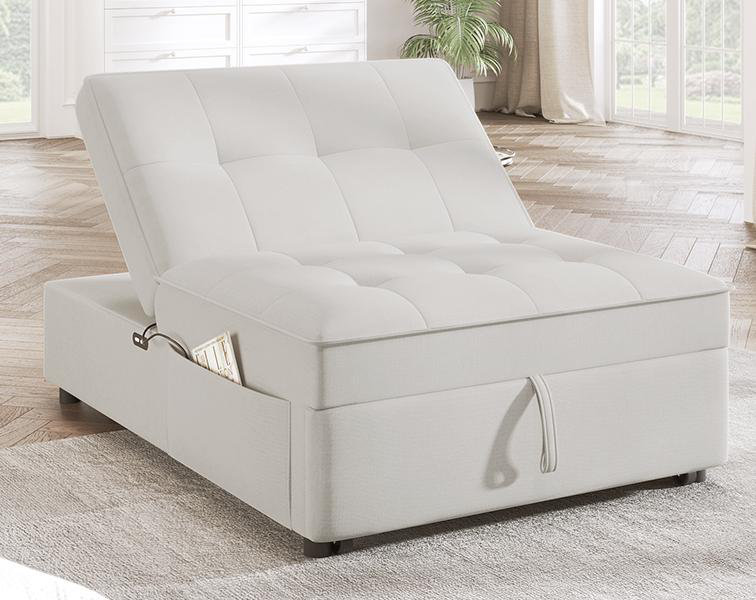 4-in-1 Convertible Sofa Bed Transforms into a Chair Bed and Multi - Function Folding Ottoman Bed.