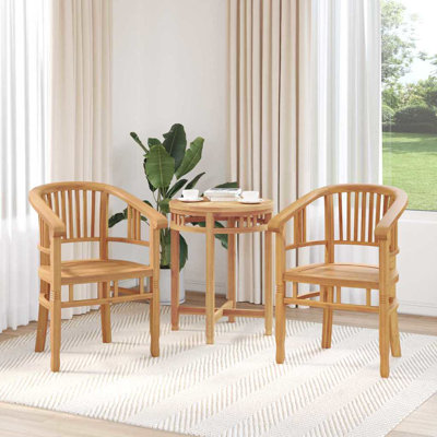 Chair Brown Solid Teak Wood Garden Outdoor Seating Furniture