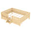 Grand avec tablettes et tiroirs de rangement intégrés, conception d'escalier de sécurité et rails de sécurité de haute qualité, naturel clair-816821095-816821096