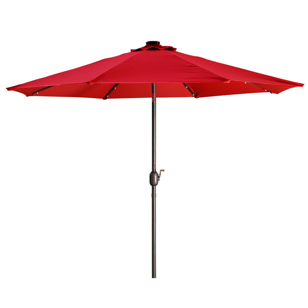 Ifzah 108'' Lighted Outdoor Market Umbrella Arlmont & Co. Fabric 