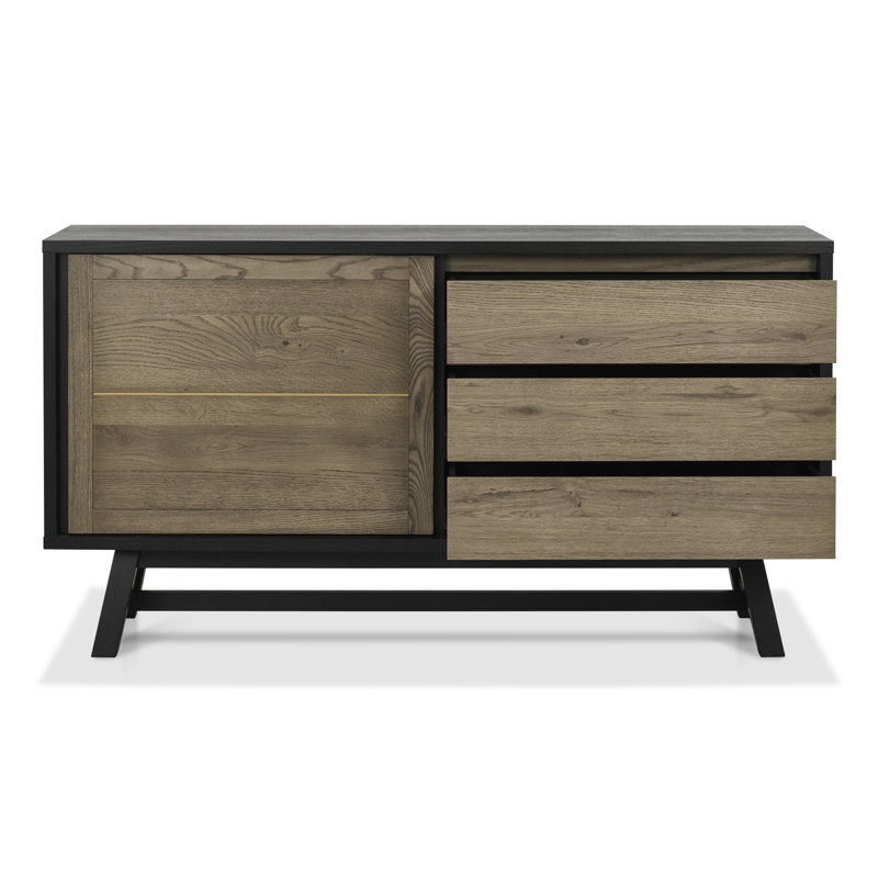 Debhora 160cm Sideboard, Weathered Oak/Peppercorn