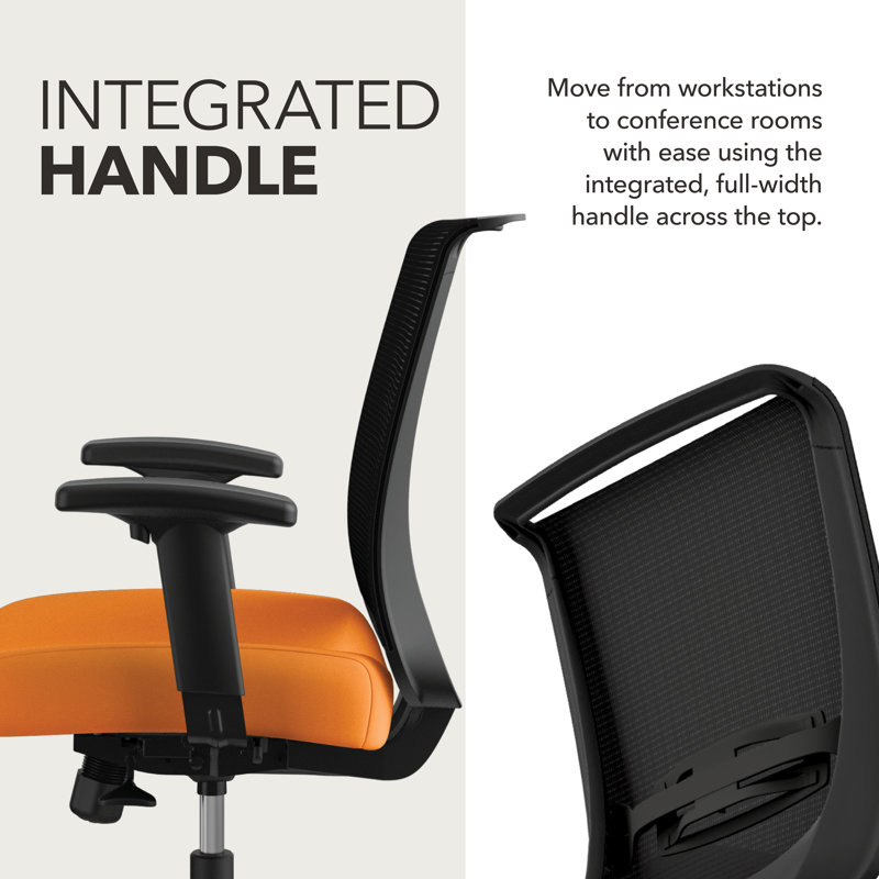 Convergence Mesh Ergonomic Task Chair, Black Frame, Apricot, Fabric, Apricot